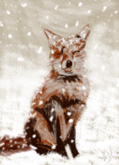 Snow Fox Digital Paint Media